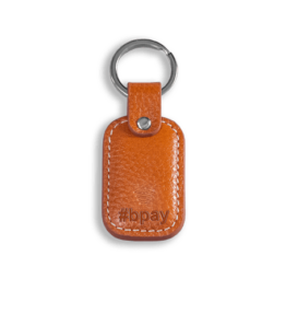 LEATHER KEYRING-BROWN