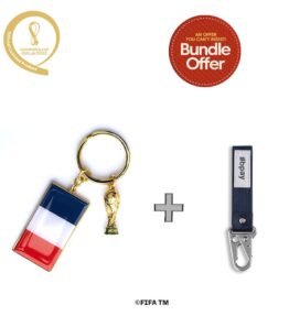 Keychain with Country flags FRANCE, CANVAS KEYRING-BLUE